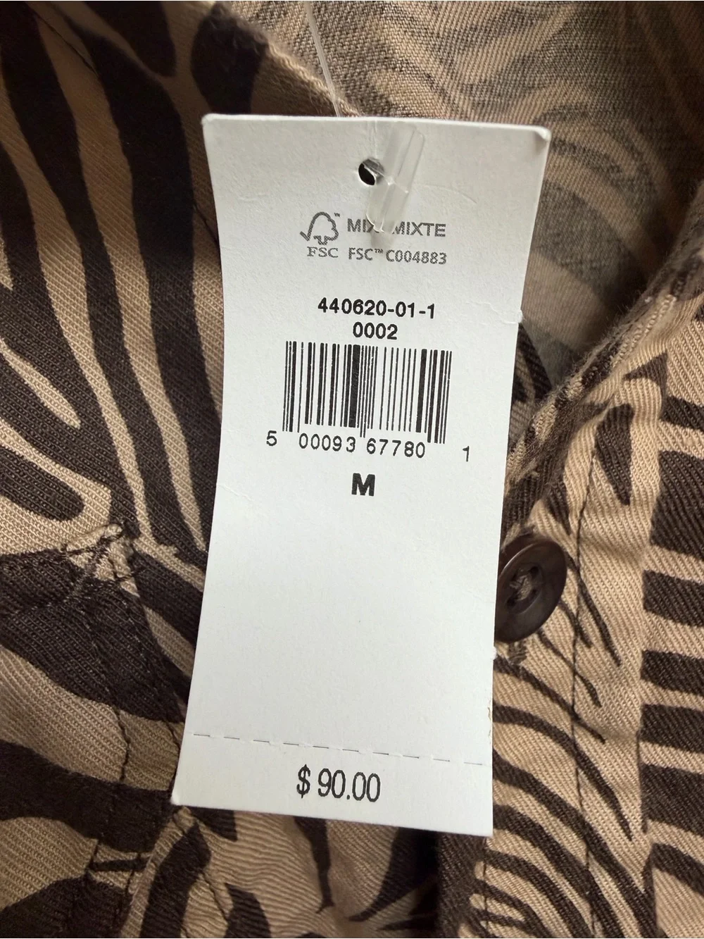 NWT Banana Republic Linen Shirt in Taupe and Black